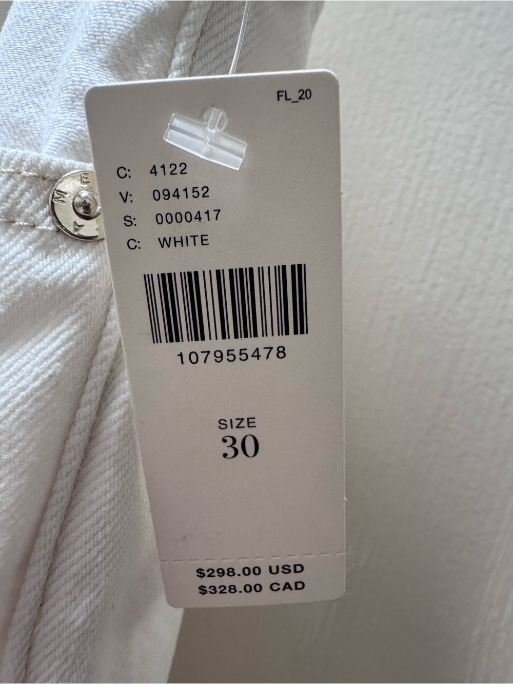NWT Frame 30 The Stroll Mid-Rise Wide-Leg Jeans, Au Natural Clean - Picture 7 of 10
